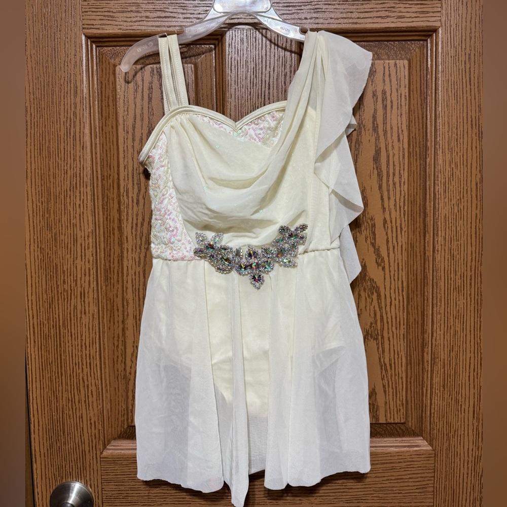 Weissman Cream and Silver Kids Dance Costume
